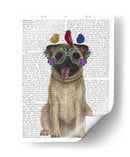 Gafas De Pug Y Flores - Fab Funky | Cuadro decorativo de Canvas Lab