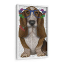 Gafas De Flores De Sabueso De Basset II - Fab Funky | Cuadro decorativo de Canvas Lab