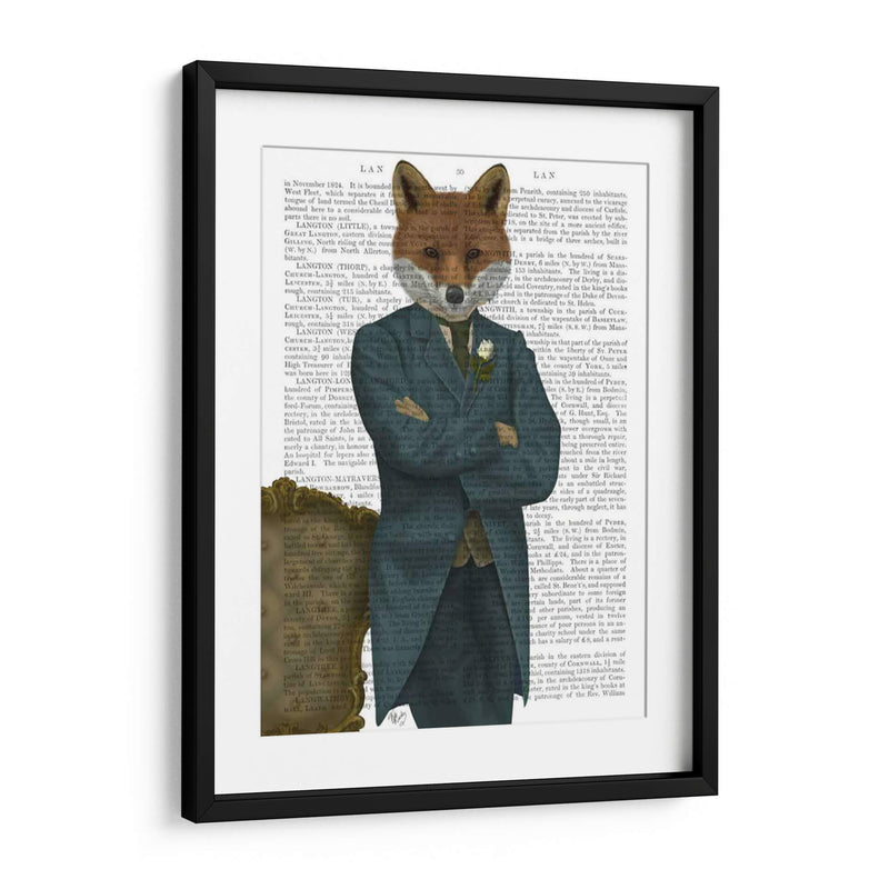 Fox Victorian Gentleman Retrato - Fab Funky | Cuadro decorativo de Canvas Lab