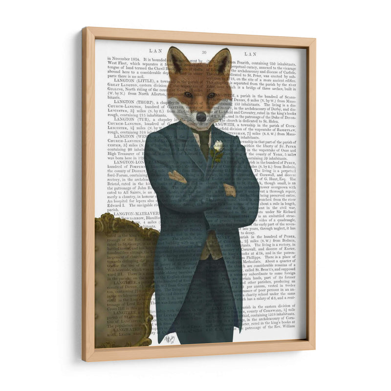 Fox Victorian Gentleman Retrato - Fab Funky | Cuadro decorativo de Canvas Lab