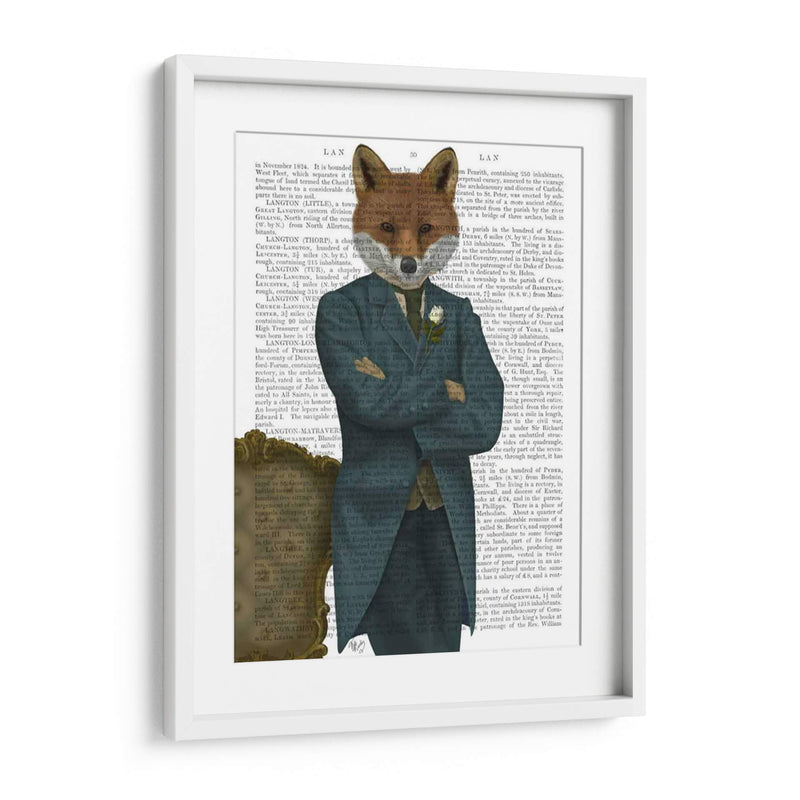 Fox Victorian Gentleman Retrato - Fab Funky | Cuadro decorativo de Canvas Lab