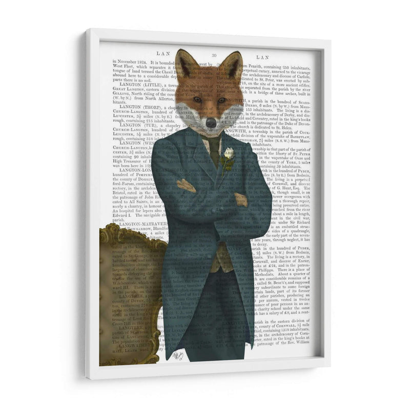 Fox Victorian Gentleman Retrato - Fab Funky | Cuadro decorativo de Canvas Lab