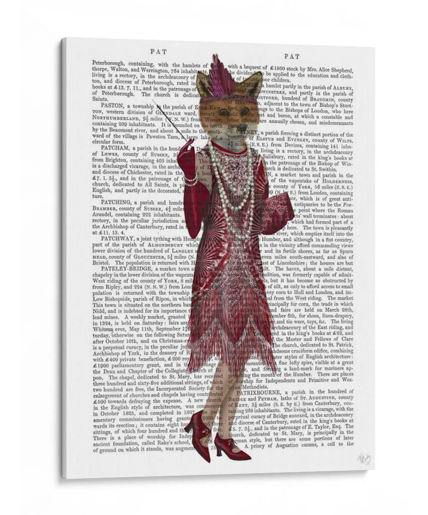 Fox Lady 1920S Flapper - Fab Funky | Cuadro decorativo de Canvas Lab