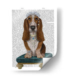 Basset Hound Y Tiara - Fab Funky | Cuadro decorativo de Canvas Lab