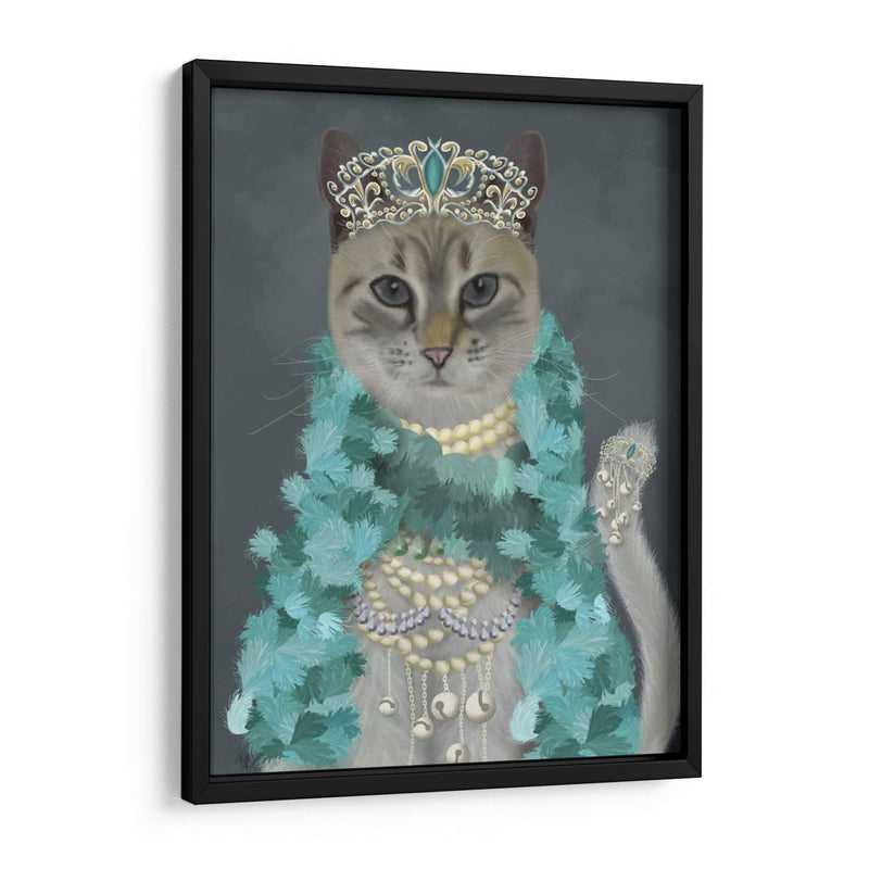 Gato Gris Con Campanas, Retrato - Fab Funky | Cuadro decorativo de Canvas Lab