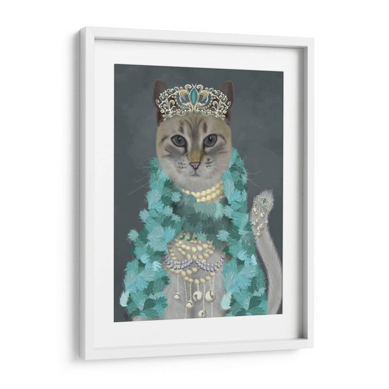 Gato Gris Con Campanas, Retrato - Fab Funky | Cuadro decorativo de Canvas Lab