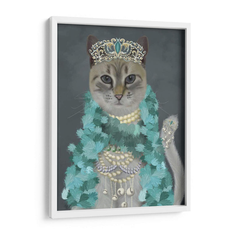 Gato Gris Con Campanas, Retrato - Fab Funky | Cuadro decorativo de Canvas Lab