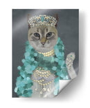 Gato Gris Con Campanas, Retrato - Fab Funky | Cuadro decorativo de Canvas Lab