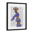 Jirafa Con Boa Púrpura - Fab Funky | Cuadro decorativo de Canvas Lab