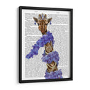 Jirafa Con Boa Púrpura - Fab Funky | Cuadro decorativo de Canvas Lab