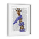 Jirafa Con Boa Púrpura - Fab Funky | Cuadro decorativo de Canvas Lab