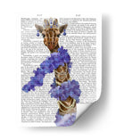 Jirafa Con Boa Púrpura - Fab Funky | Cuadro decorativo de Canvas Lab