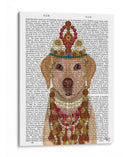 Labrador Amarillo Y Tiara, Retrato. - Fab Funky | Cuadro decorativo de Canvas Lab