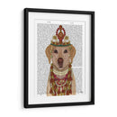 Labrador Amarillo Y Tiara, Retrato. - Fab Funky | Cuadro decorativo de Canvas Lab