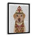 Labrador Amarillo Y Tiara, Retrato. - Fab Funky | Cuadro decorativo de Canvas Lab