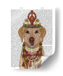 Labrador Amarillo Y Tiara, Retrato. - Fab Funky | Cuadro decorativo de Canvas Lab