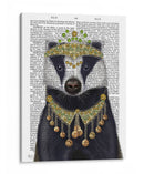 Tejón Con Tiara, Retrato - Fab Funky | Cuadro decorativo de Canvas Lab