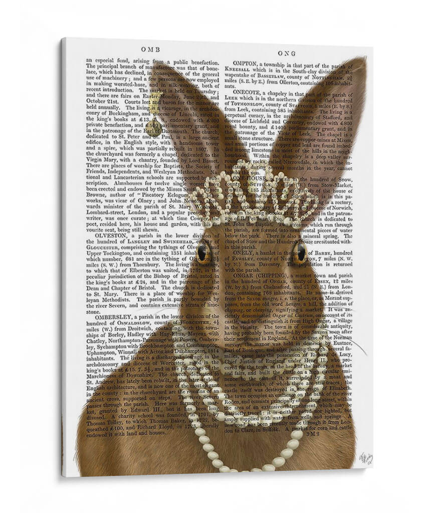Conejo Y Perlas, Retrato - Fab Funky | Cuadro decorativo de Canvas Lab