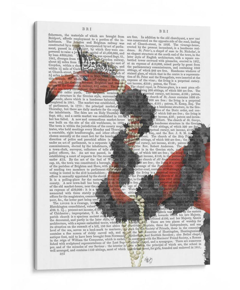 Flamingo Y Perlas, Retrato. - Fab Funky | Cuadro decorativo de Canvas Lab