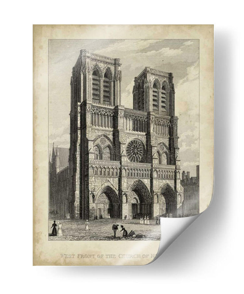 West Front-Notre Dame - A. Pugin | Cuadro decorativo de Canvas Lab