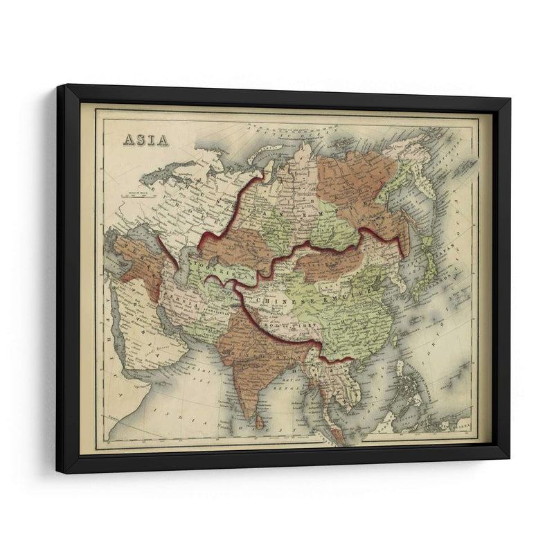 Mapa Antiguo De Asia - Johnson | Cuadro decorativo de Canvas Lab