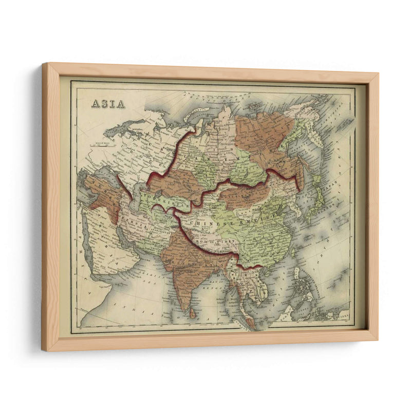 Mapa Antiguo De Asia - Johnson | Cuadro decorativo de Canvas Lab