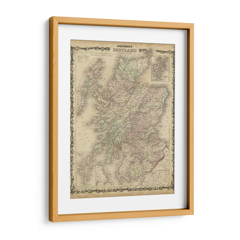 Mapa De Johnsons De Escocia - Johnson | Cuadro decorativo de Canvas Lab