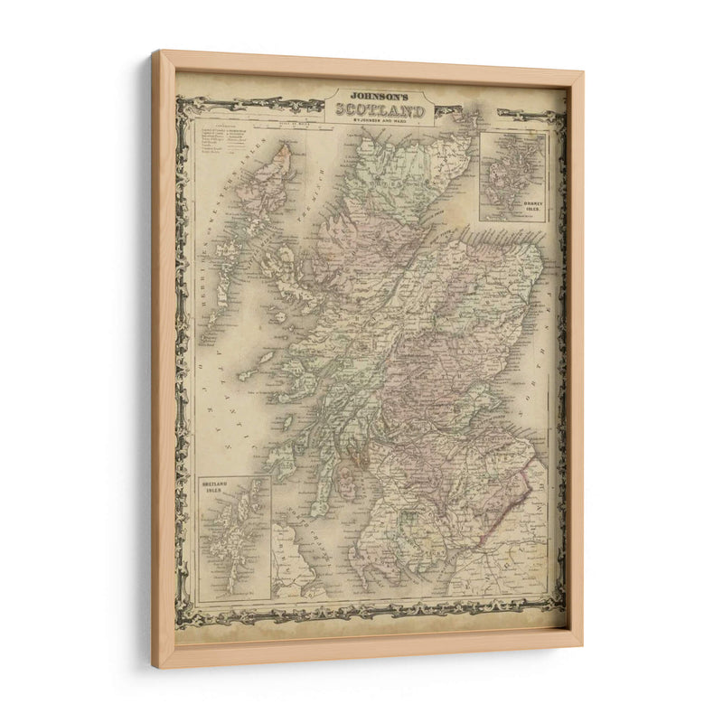 Mapa De Johnsons De Escocia - Johnson | Cuadro decorativo de Canvas Lab