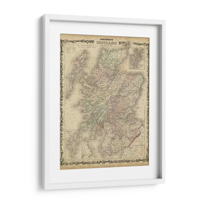 Mapa De Johnsons De Escocia - Johnson | Cuadro decorativo de Canvas Lab