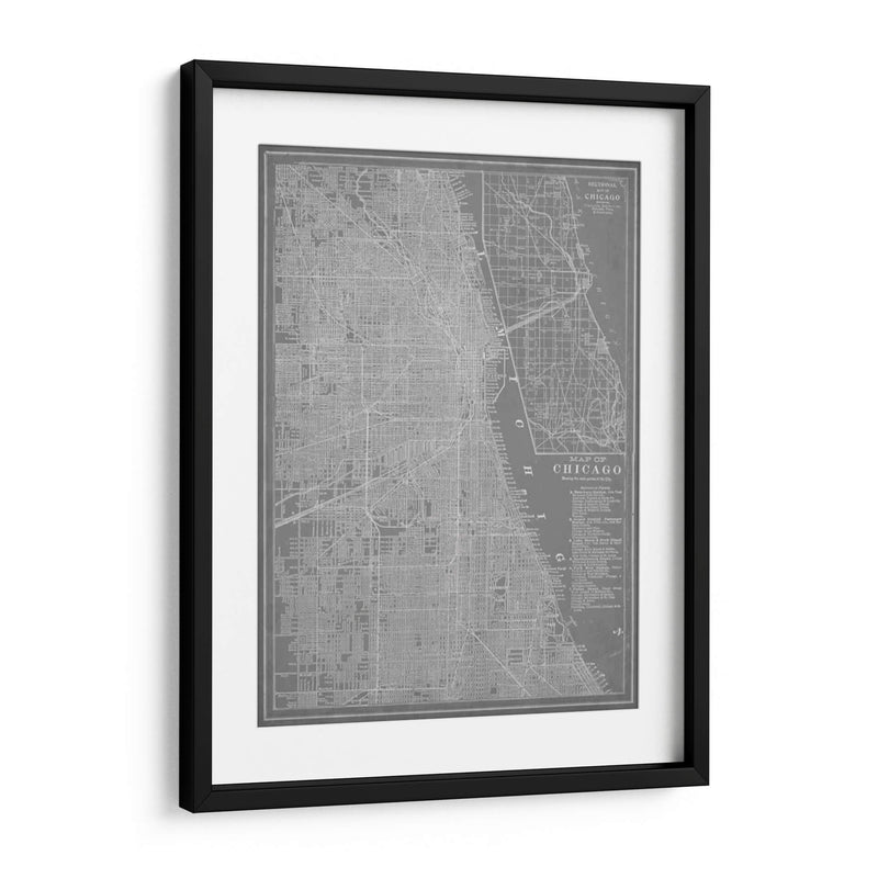 Mapa De La Ciudad De Chicago - Vision Studio | Cuadro decorativo de Canvas Lab