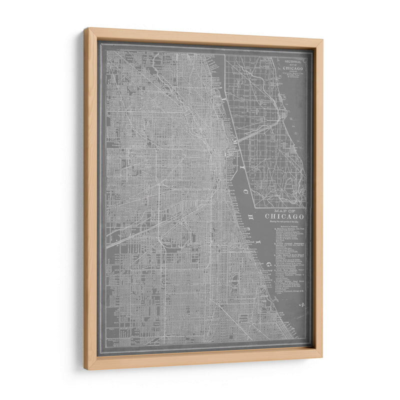 Mapa De La Ciudad De Chicago - Vision Studio | Cuadro decorativo de Canvas Lab