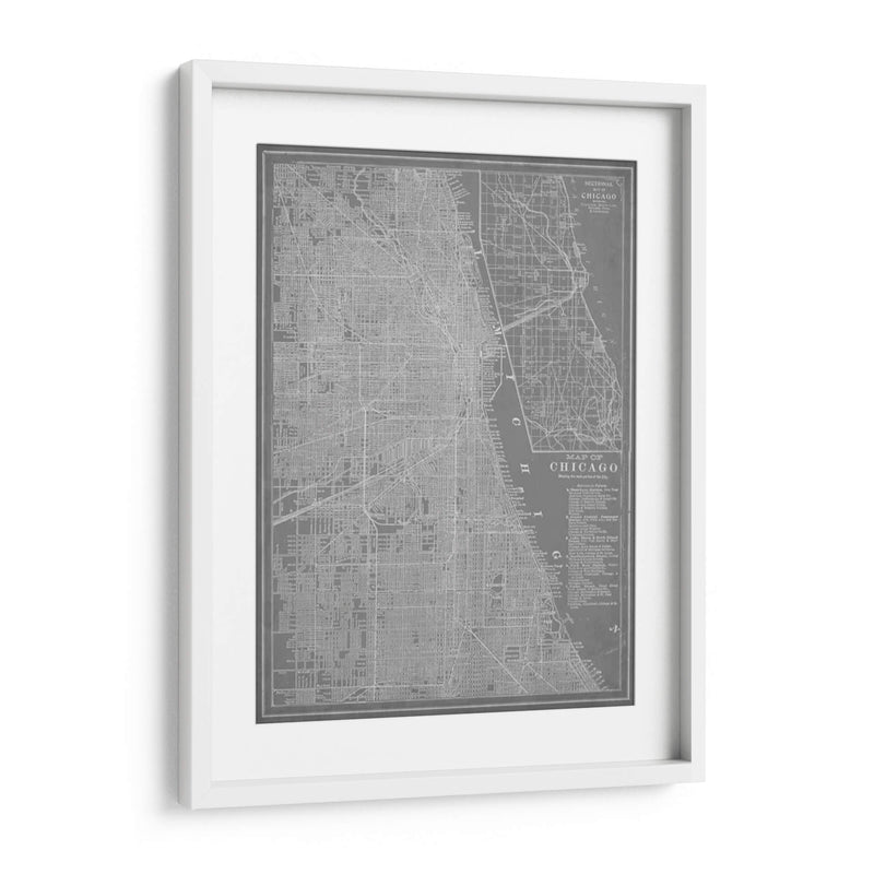 Mapa De La Ciudad De Chicago - Vision Studio | Cuadro decorativo de Canvas Lab