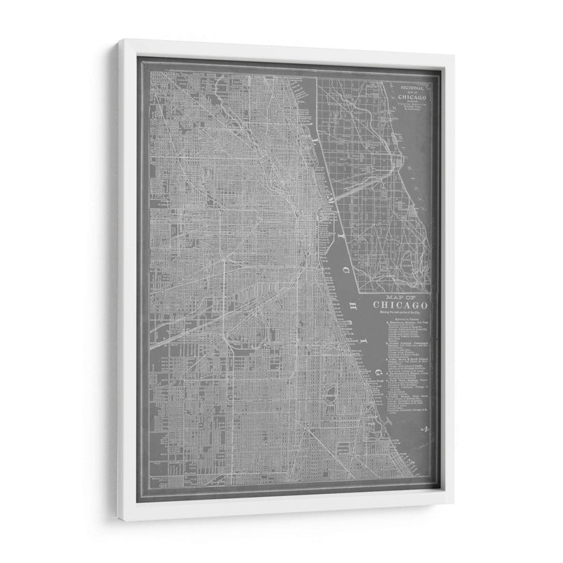 Mapa De La Ciudad De Chicago - Vision Studio | Cuadro decorativo de Canvas Lab