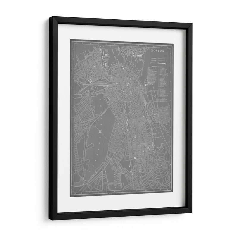 Mapa De La Ciudad De Boston - Vision Studio | Cuadro decorativo de Canvas Lab