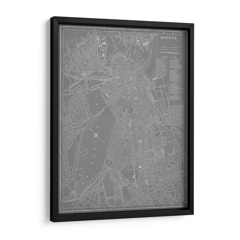 Mapa De La Ciudad De Boston - Vision Studio | Cuadro decorativo de Canvas Lab