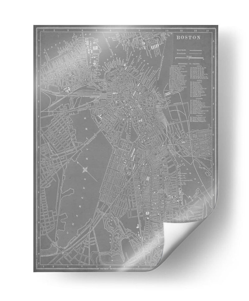 Mapa De La Ciudad De Boston - Vision Studio | Cuadro decorativo de Canvas Lab