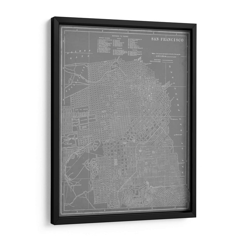 Mapa De La Ciudad De San Francisco - Vision Studio | Cuadro decorativo de Canvas Lab