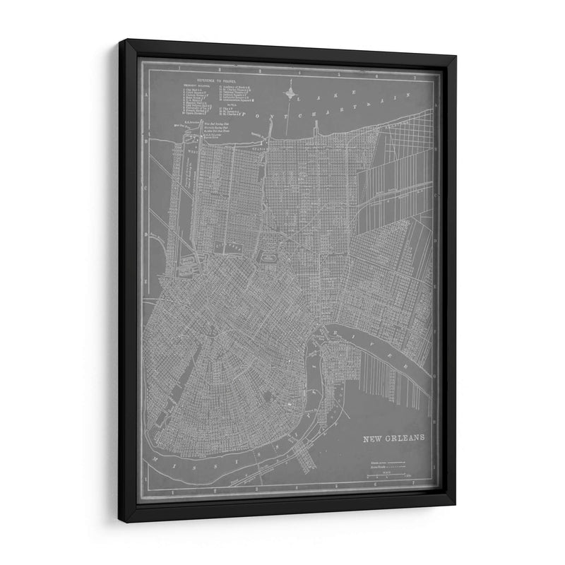 Mapa De La Ciudad De Nueva Orleans - Vision Studio | Cuadro decorativo de Canvas Lab