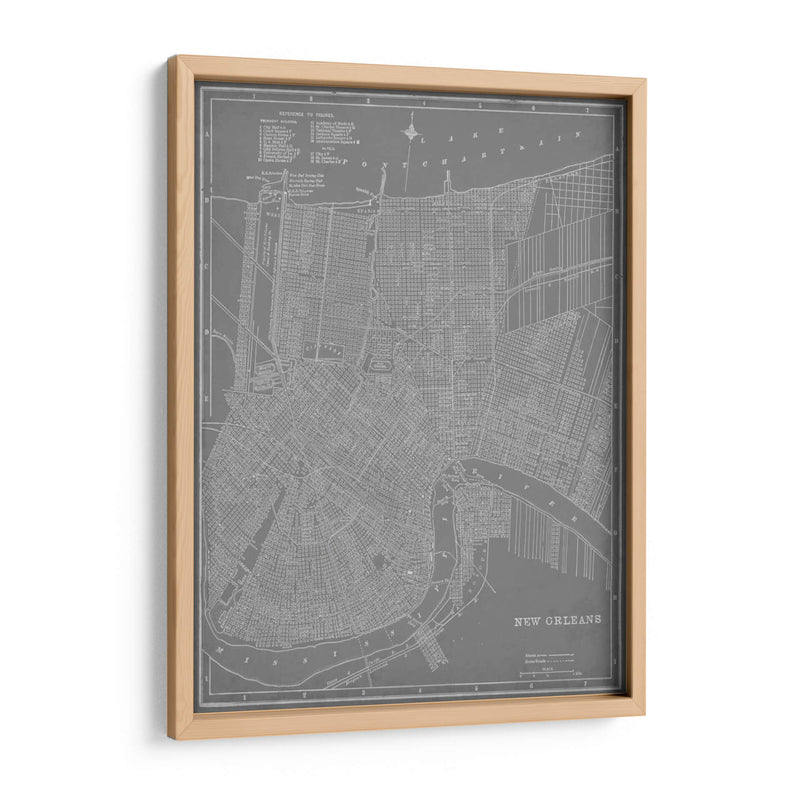 Mapa De La Ciudad De Nueva Orleans - Vision Studio | Cuadro decorativo de Canvas Lab