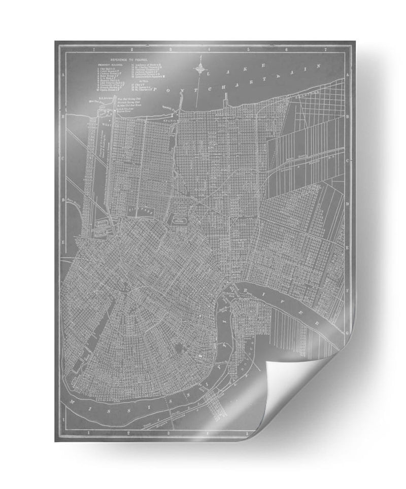 Mapa De La Ciudad De Nueva Orleans - Vision Studio | Cuadro decorativo de Canvas Lab