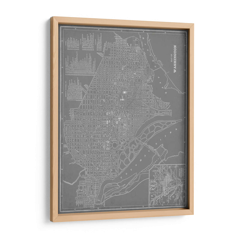 Mapa De La Ciudad De Washington, D.C. - Vision Studio | Cuadro decorativo de Canvas Lab