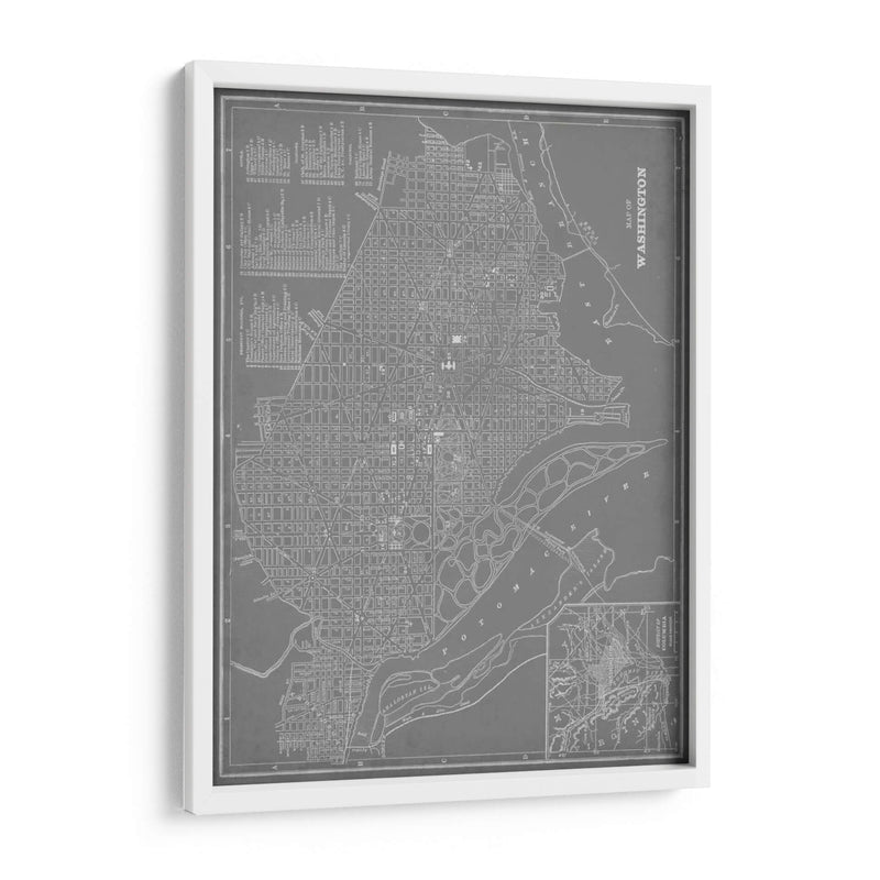 Mapa De La Ciudad De Washington, D.C. - Vision Studio | Cuadro decorativo de Canvas Lab