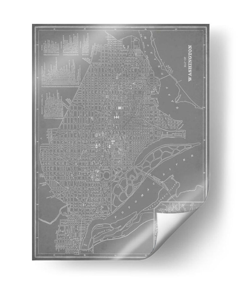 Mapa De La Ciudad De Washington, D.C. - Vision Studio | Cuadro decorativo de Canvas Lab