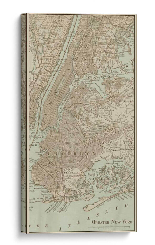 Mapa Teñido De Nueva York - Vision Studio | Cuadro decorativo de Canvas Lab