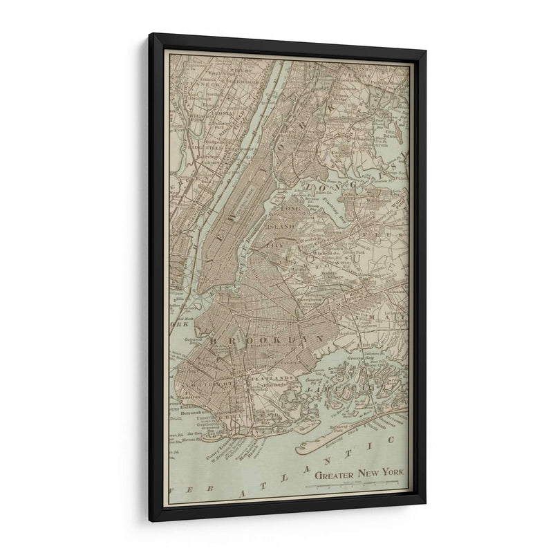 Mapa Teñido De Nueva York - Vision Studio | Cuadro decorativo de Canvas Lab