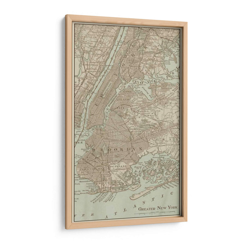 Mapa Teñido De Nueva York - Vision Studio | Cuadro decorativo de Canvas Lab