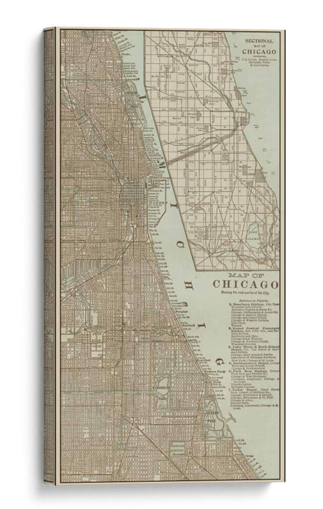 Mapa Teñido De Chicago - Vision Studio | Cuadro decorativo de Canvas Lab