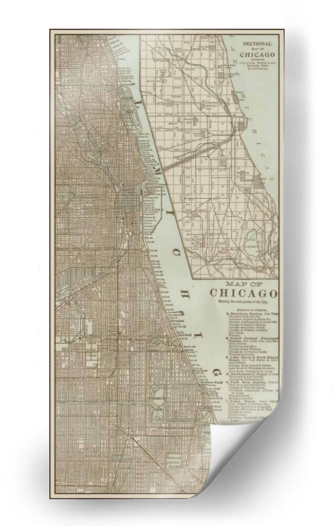 Mapa Teñido De Chicago - Vision Studio | Cuadro decorativo de Canvas Lab