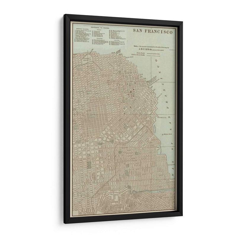 Mapa Teñido De San Francisco - Vision Studio | Cuadro decorativo de Canvas Lab