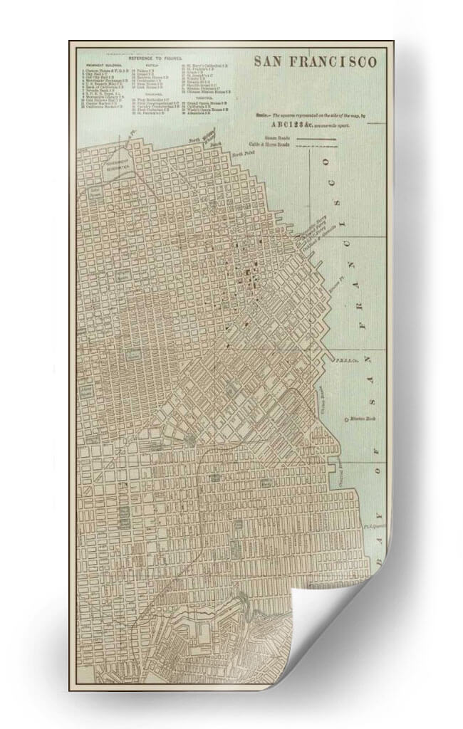 Mapa Teñido De San Francisco - Vision Studio | Cuadro decorativo de Canvas Lab